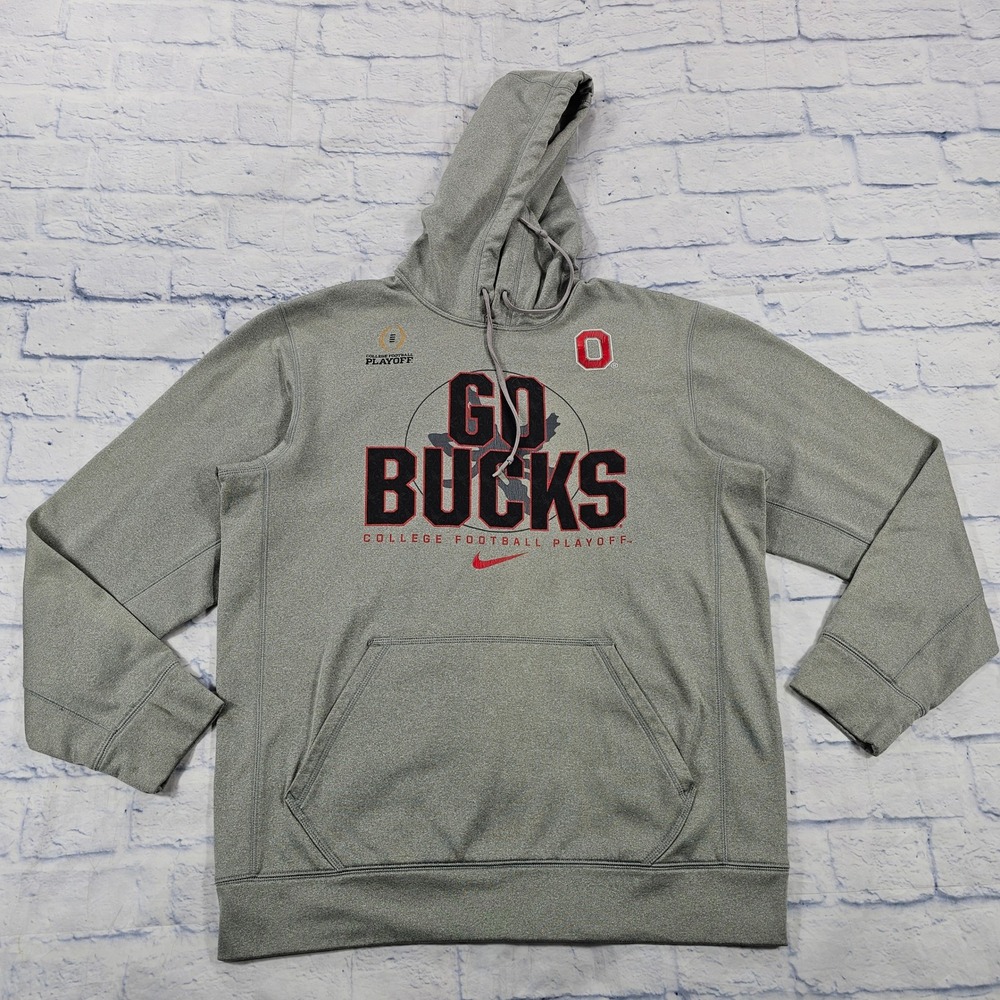 Ohio State Buckeyes Nike Hoodie Men L Gray Go Bucks College Football Playoff L